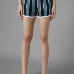 Stylecast X Kotty Women Striped Printed Mid-Rise Shorts-image-83