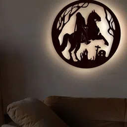 DEKORSTATION Brown Wood Contemporary Spherical Shaped Wall Lamp-image-20