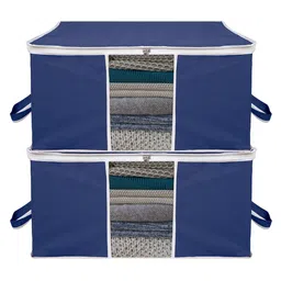 Kuber Industries Navy Blue Set of 2 Regular Swab Storage Organisers-21