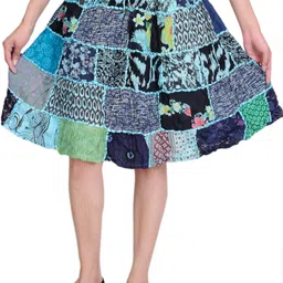 Exotic India Printed & Patch Work Gujarat Midi Skirt-picture-11