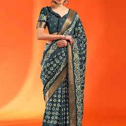 Anouk Rustic Ethnic Motifs Zari Silk Blend Sungudi Saree-40