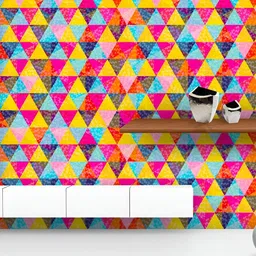 ArtzFolio Printed UV-Resistant Anti-Bacterial Abstract Geometric TrianglesPeel & Stick Wallpaper-image-87