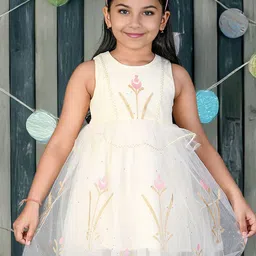 Kids On Board Floral Net Fit & Flare Dress-53