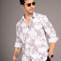 PAUL STREET Men Standard Slim Fit Floral Printed Cotton Casual Shirt-picture-46
