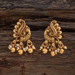 Kushal's Fashion JewelleryGold-Plated Contemporary Antique Studs Earrings-image-90