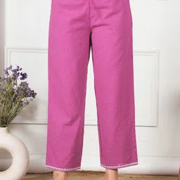 Aramya Women Cotton Straight Fit Trousers-picture-29