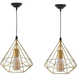KINIS 2 Pcs Modern and Unique Style Gold-Toned Quirky Ceiling Lamps-picture-1