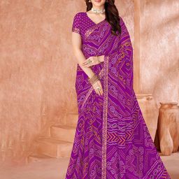 Reboot Fashions Bandhani Embroidered Pure Chiffon Bandhani Saree-15