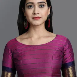 DIVASTRI Checked Zari Dharmavaram Saree image 5