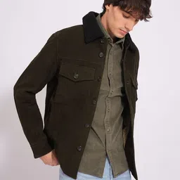 SELECTED Men Spread Collar Solid Cotton Casual Shirt-image-31