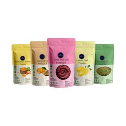 VEDICINE Set Of 5 Wild Turmeric Orange Rose Petal Lemon Neem Leaf Power For Face Pack-50g-2