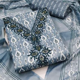 KALINI Geometric Printed Unstitched Dress Material-image-74