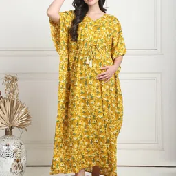 Secret Wish Women Floral Printed Pure Cotton Maxi Nightdress-image-56