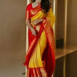 VILLE FASHION Woven Design Zari Kanjeevaram Saree-43