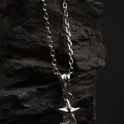 XPNSV Silver Plated Cubic Zirconia Studded Pendant with Chain-12