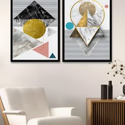 Myntra Elegant Homes Architectural Aesthetics White 2 Piece Printed Canvas Wall Art-image-77