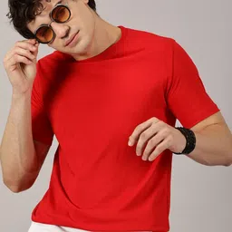 Rodzen Men Solid Round Neck Pure Cotton T-shirt-picture-45