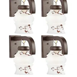 Somil Premium Designer Glass Wall / Night Lamp Elegant & Stylish Dcor Accent for Modern Interiors, color- Brown, White, Size:- 18.5 X 31.5 X 30 CM-image-63