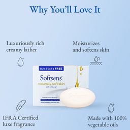 Softsens Set Of 4 Naturally Soft Skin Cream Bar Soap With Coconut Juice - 100 g Each image 2