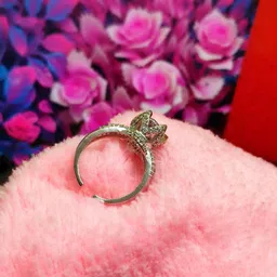 DIVYANSHI COLLECTION Silver Plated AD Studded Adjustable Ring image 2