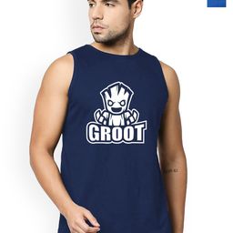 Organic Chics Pack Of 2 Printed Cotton Gym Innerwear Vests Royal Avenger - Navy Groot_S-image-92