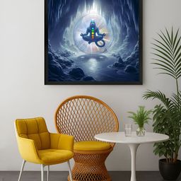 999Store Blue & White 1 Piece Lord Shiva Religious Canvas Wall Art-image-57