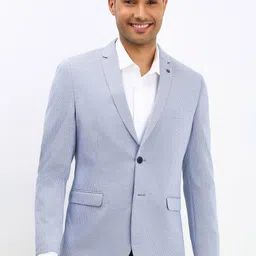 Allen Solly Checked Slim-Fit Single-Breasted Pure Cotton Formal Blazer-37