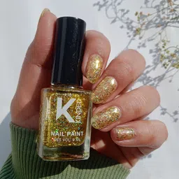 KINDED Glitter Long Lasting Nail Paint - 9 ml - Showstopper Golden 33-17