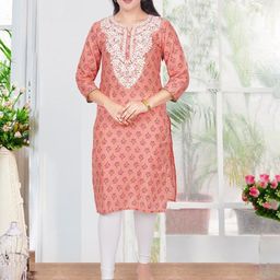KRITHA Ethnic Motifs Yoke Design Thread Work Floral Kurta-picture-10