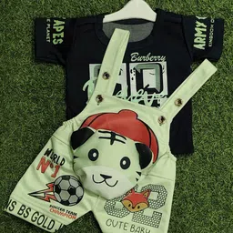 BAESD Infants Printed Dungarees With Printed T-Shirt image 3