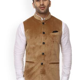 VEERA PARIDHAAN Velvet Nehru Jacket-image-37