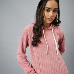 Club York Women Striped Long Sleeves Hooded Sweatshirt-picture-22
