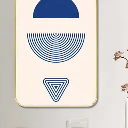 SAF White & Blue Abstract Shaped Wooden Wall Art-picture-10