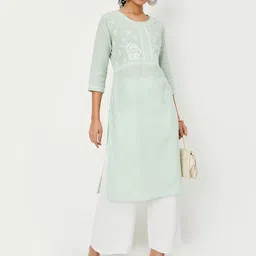 max Embroidered Thread Work Straight Kurta-image-45