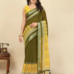 J 6 DESIGNER Linen Blend Saree-image-60