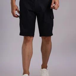 Thomas Scott Men Regular Fit Mid-Rise Linen Outdoor Knee Length Cargo Shorts-image-23