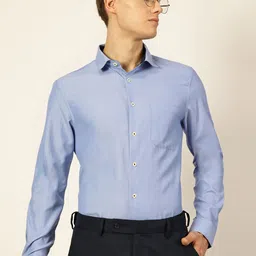 Thomas Scott Men Smart Cutaway Collar Solid Cotton Formal Shirt-image-19