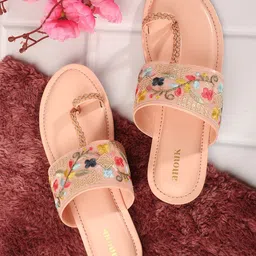 Anouk Women Ethnic One Toe Flats with Embroidered Details-image-90