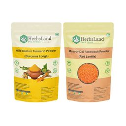 HerbsLand Set Of 2 Turmeric & Masoor Dal Face Pack Powder- 100 g Each-5