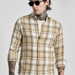 Snitch Men Smart Slim Fit Opaque Checked Casual Shirt-image-94