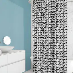 ArtzFolio Black and White Abstract Printed Waterproof Shower Curtain-19