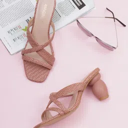 Anngiri Women Woven Design Block Heel Sandals-47