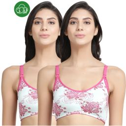 Inner Sense Organic Antimicrobial Soft Nursing Bra Combo of 2 - Pink-picture-5