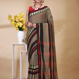 Ruuprekha Woven Design Pure Cotton Fusion Khadi Saree-image-66