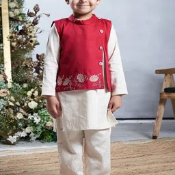 Vivedkids Boys Regular Pure Cotton Kurta with Pyjamas-picture-32