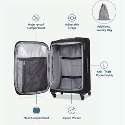 ZOUK Printed Soft- Sided Trolley Bag image 2