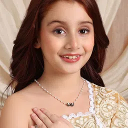 Ruby Raang Girls Silver-Plated Kundan Studded & Pearls Beaded Necklace-8