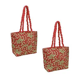 prettykrafts Maroon & Green 2 Pieces Printed Reusable Multi-Utility Organisers-image-42
