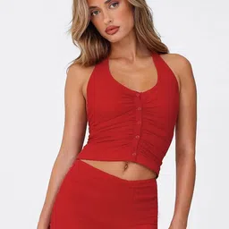 LULU & SKY Halter Neck Top With Shorts Co-Ords-picture-14