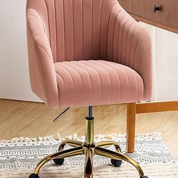 Doe Buck Velvet Finish Pink Adjustable Office Chair-image-25